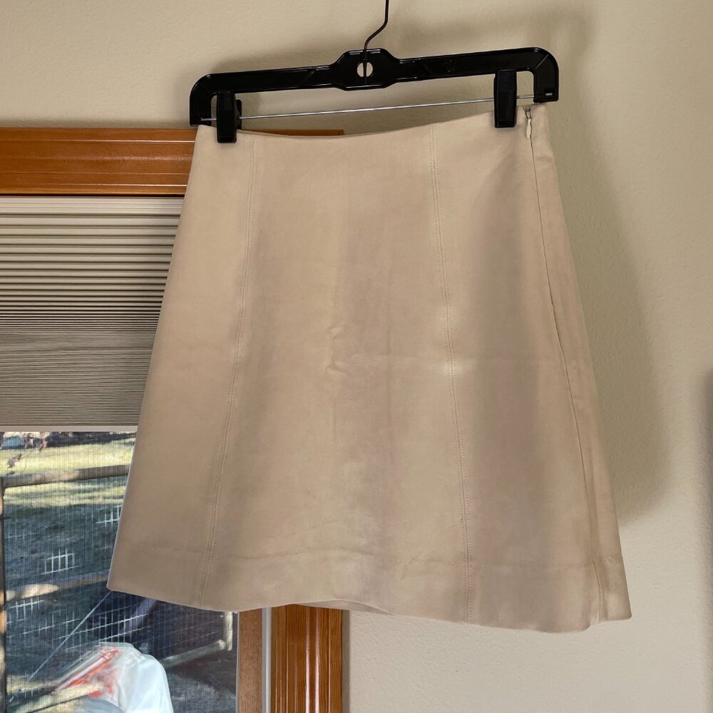 Aritzia Babaton Suede Cream Mini Skirt